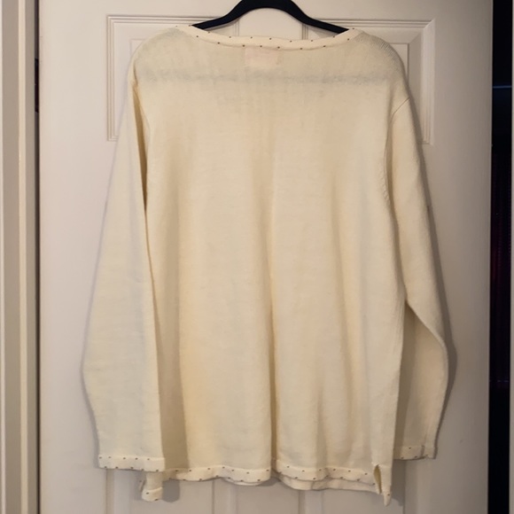 Quaker Factory Christmas sequined creme sweater! - Picture 9 of 9